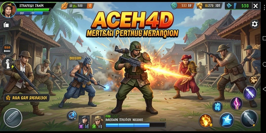 Screenshot gameplay <strong>ACEH4D</strong> menunjukkan pertarungan taktis yang mendebarkan.
