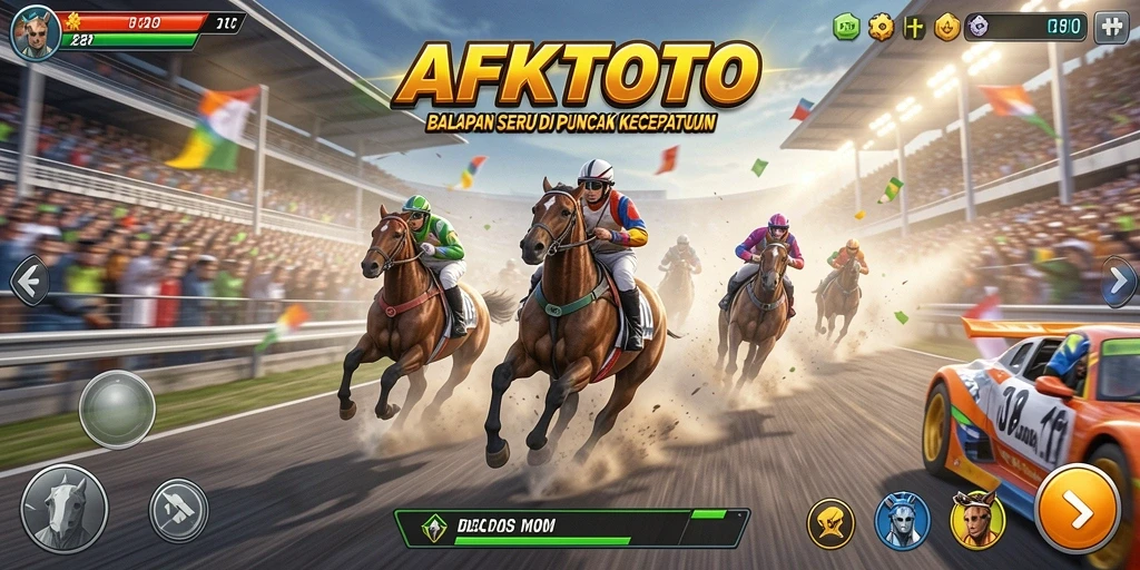 Tangkapan layar AFKTOTO menampilkan aksi balapan yang mendebarkan.