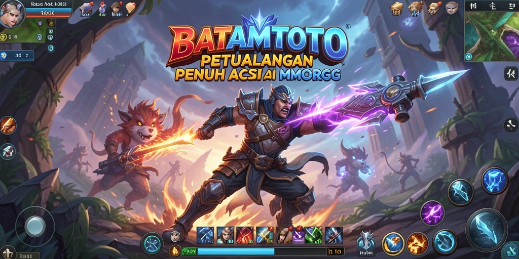 Screenshot gameplay BATAMTOTO menampilkan pertempuran seru di dunia MMORPG.