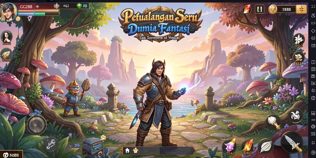 Tampilan aksi seru dalam gameplay RPG GG288.