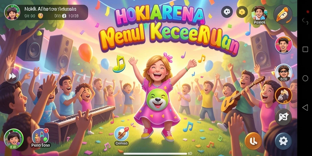 Screenshot HOKIARENA menampilkan gameplay seru permainan musik.