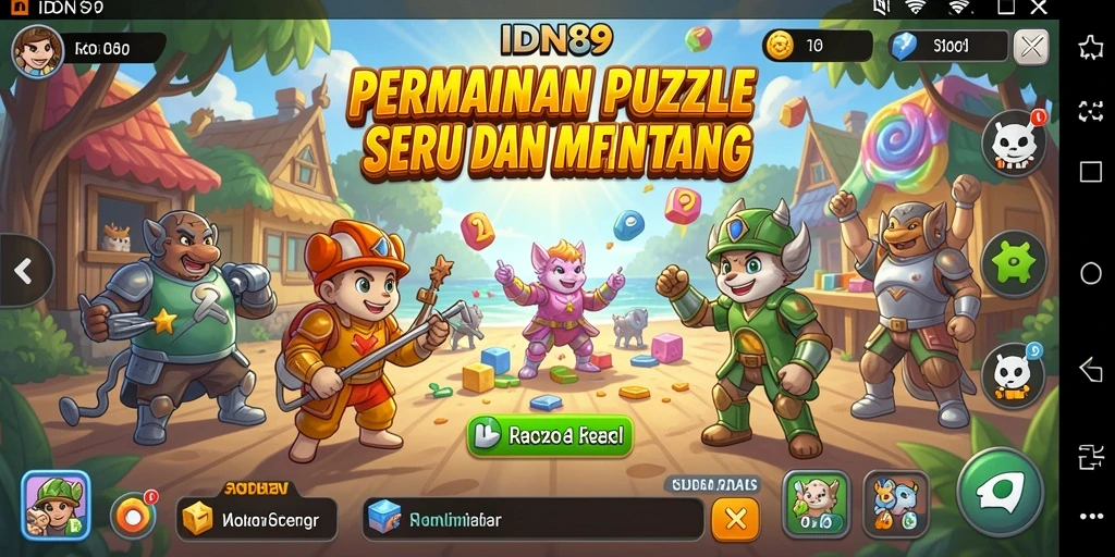 Screenshot utama IDN89 menampilkan gameplay Puzzle yang seru.