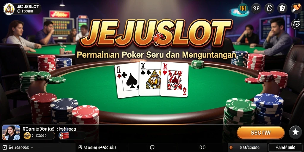 Tampilan menarik dari gameplay Poker yang mendebarkan di JEJUSLOT.
