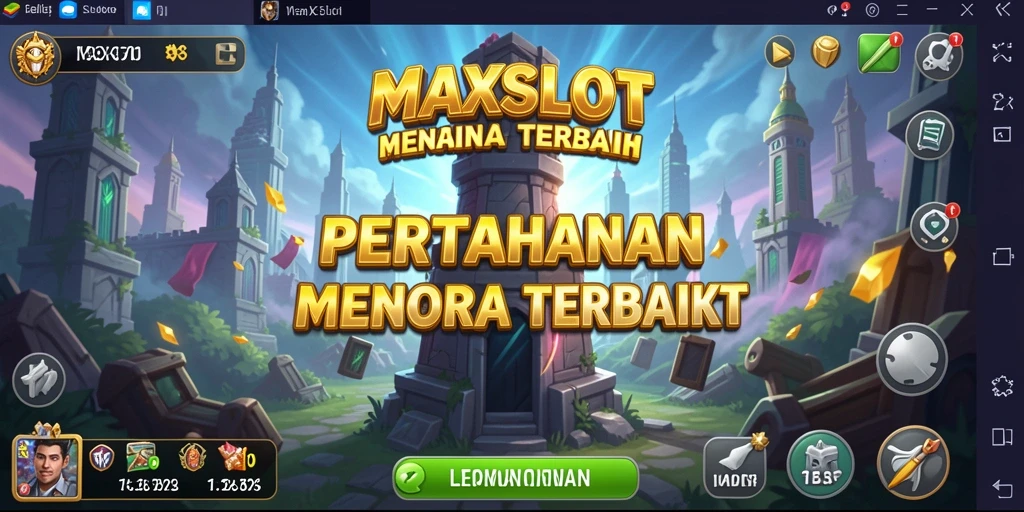 Tangkapan layar gameplay <strong>MAXSLOT</strong> menunjukkan strategi pertahanan menara yang seru.