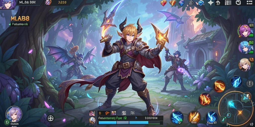 Tampilan gameplay yang penuh warna dan karakter anime menarik.