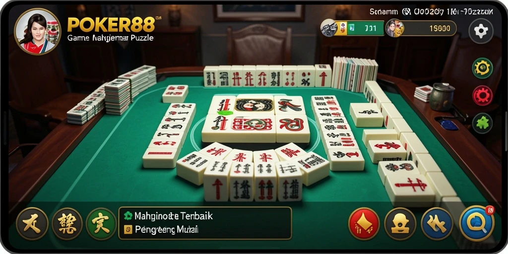 Tampilan gameplay POKER88 dengan teka-teki Mahjong yang menantang dan menarik.