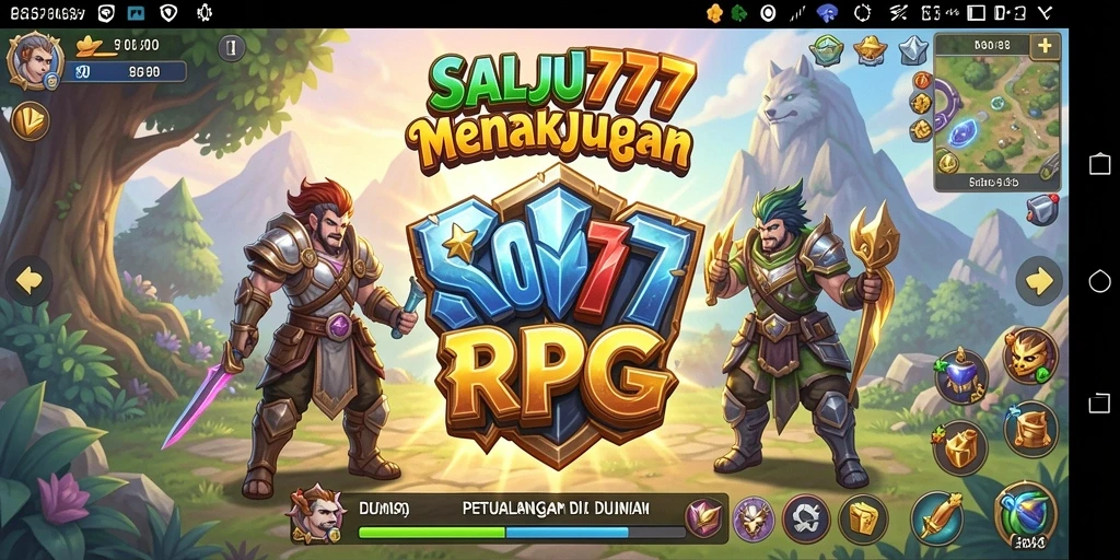 Gameplay SALJU777 menampilkan pertarungan epik dan petualangan seru.