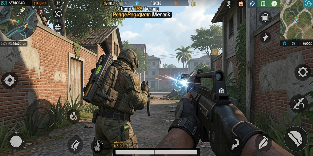 Screenshot gameplay SENIOR4D menampilkan aksi seru dalam mode TPS.