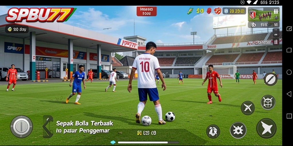 Tampilan menarik dari gameplay SPBU77 dalam aksi sepak bola.