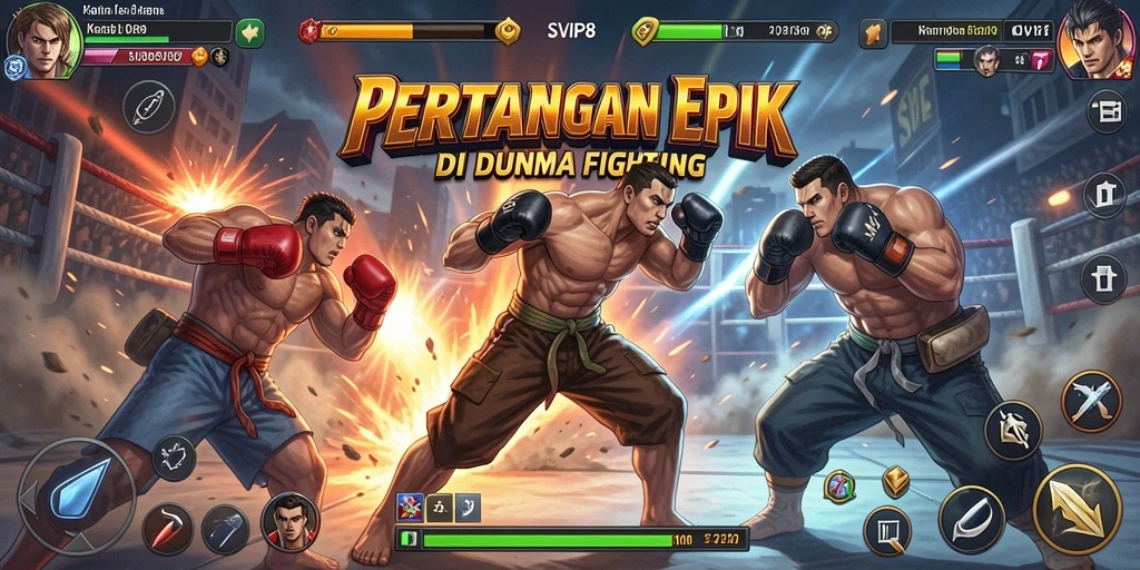 Tampilan gameplay action-packed dari SVIP8 dalam pertarungan Fighting.