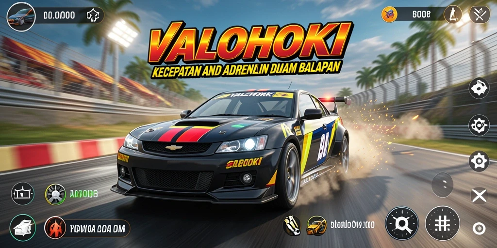 Screenshot VALOHOKI menampilkan aksi balapan yang mendebarkan.