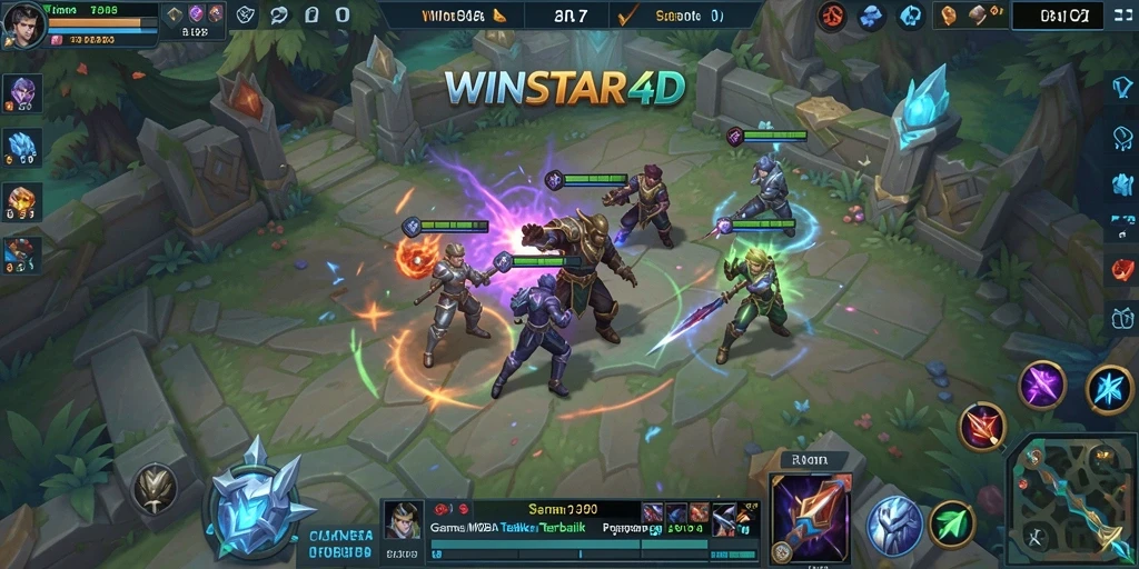 Screenshot gameplay WINSTAR4D menampilkan aksi seru dalam pertempuran tim.