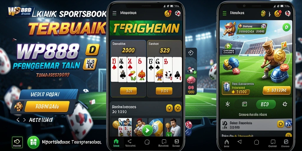 Screenshot utama WP888 menampilkan gameplay menegangkan dari taruhan olahraga.