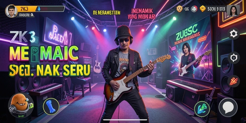 Tampilan gameplay ZK3 yang menarik dengan berbagai lagu musik.